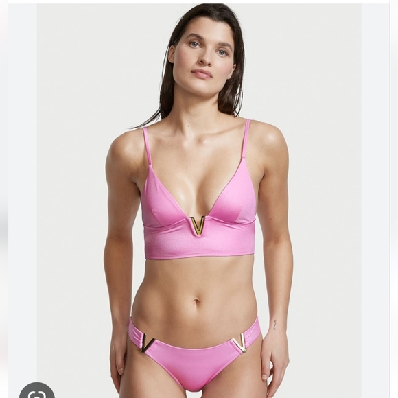 VS V Hardware Bralette Bikini 👙 Top with V Hardware Cheeky Bikini Bottom. SizeM - Picture 7 of 13